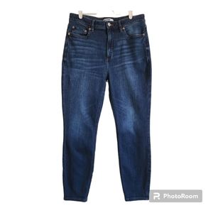 Elizabeth And James High-rise Skinny Ankle Denim Jeans Size 14/32 Blue Dark Wash